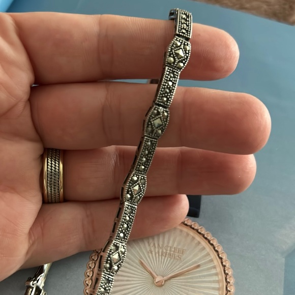 Marcasite Bracelet in 925 Sterling Silver Vintage - Picture 3 of 6